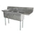 Omcan 3 Tub Sink with 1.8″ Corner Drain, Drainboard Optional, 18-gauge Stainless Steel, NSF