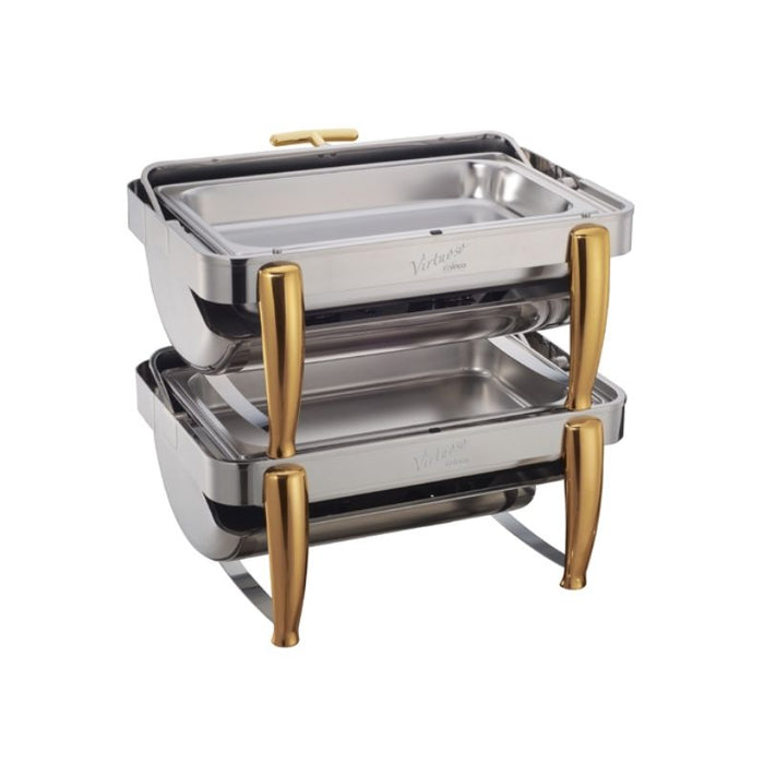 Virtuoso 8 Quart Full-Size Chafer, Roll-Top, Stainless Steel, Extra Heavyweight by Winco