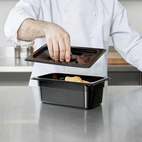 Cambro Camwear Quarter Size Food Pan Lid with Handle Black ( Case of 6 )