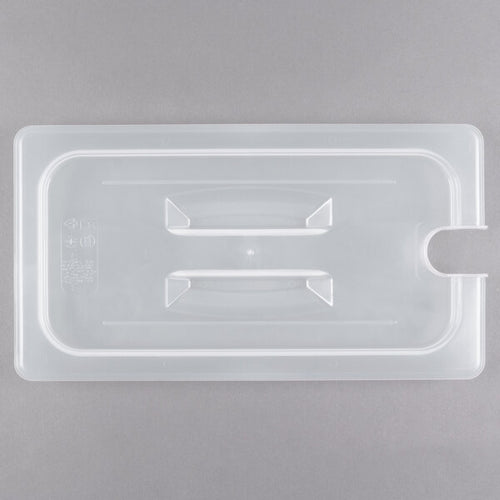 Cambro Translucent One Third Size Food Pan Lid with Handle and Spoon Notch ( Case of 6 )