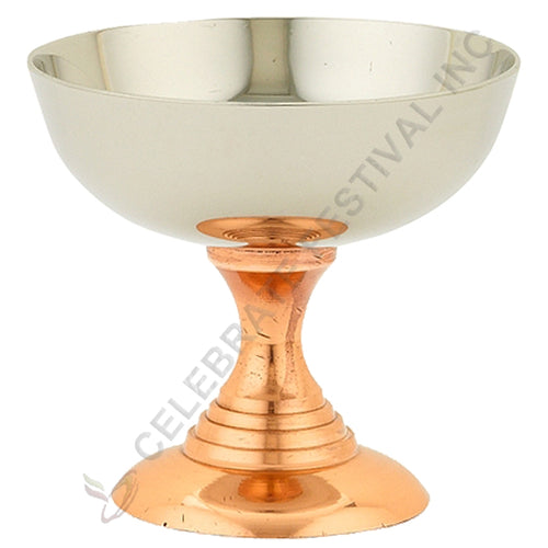 Elegant dessert cup with copper base and stainless steel bowl