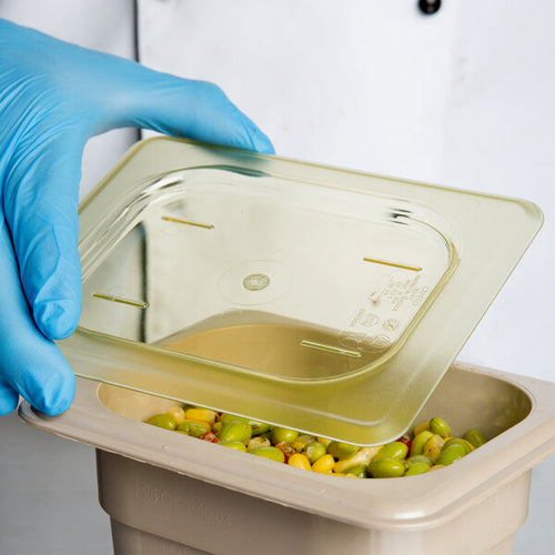 Cambro H Pan One Eighth Size Flat Food Pan Lid Amber ( Case of 6 )
