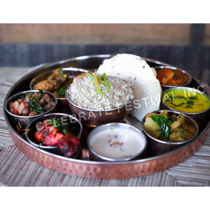 Copper/Stainless Steel Thali (Plate) - 13"