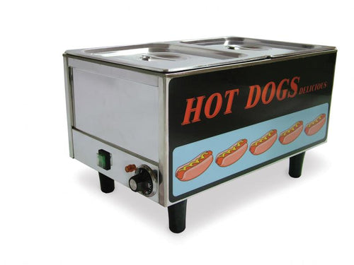 Omcan FW-TW-3050 Stainless Steel Hotdog Steamer and Bun Warmer, 30 Buns and 50 Hotdogs Capacity – 120 V, 1.2 kW
