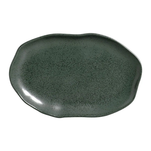 Porto Brasil Bio Shallow Oval Platter 11.81 in. Stoneware Greenery ( Case of 12)