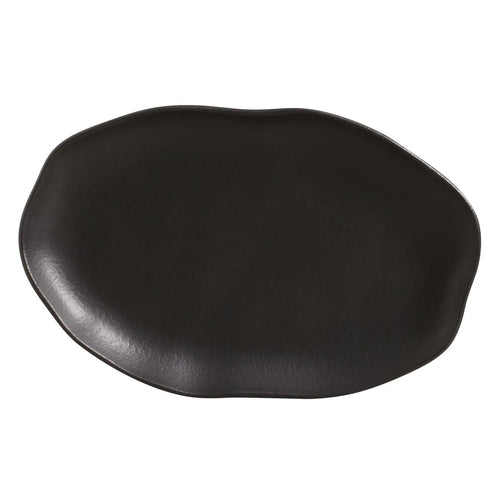 Porto Brasil Bio Shallow Oval Platter 11.81 in. Stoneware Matte Black ( Case of 12)