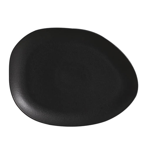Porto Brasil Oval Plates Stoneware Matte Black ( Case of 12)