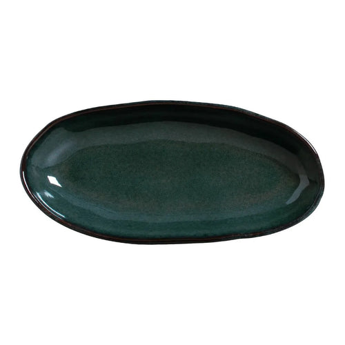 Porto Brasil Organic Deep Oval Platter 21.97" Stoneware Oceano ( Case of 12)
