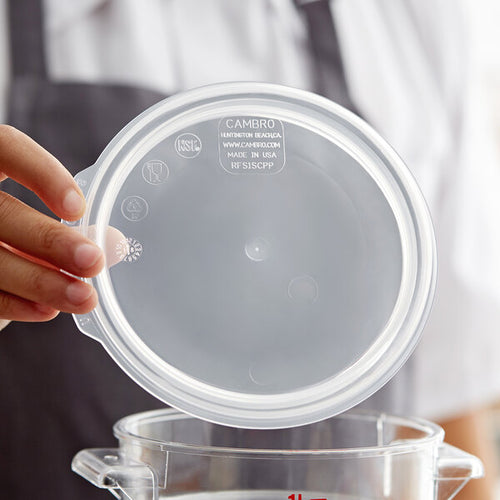 Cambro Camwear 1 Quart Round Seal Cover Translucent ( Case of 12 )