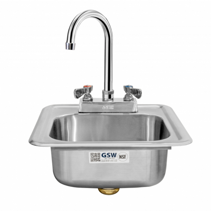 GSW Drop In Hand Sink w/ Lead-free Faucet and Strainer