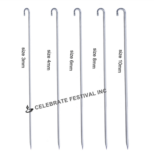 Stainless Steel BBQ SKEWERS - ROUND, Options 3,4,6,8 & 10 MM thickness