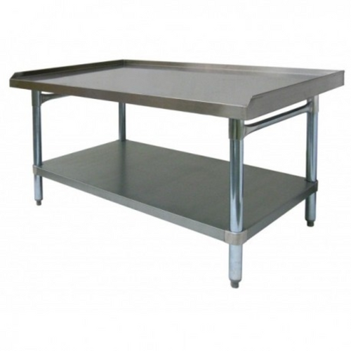 GSW Equipment Stand - Stainless Steel Top, Galvanized Undershelf & Legs w/ 1" Upturn on 3 Sides