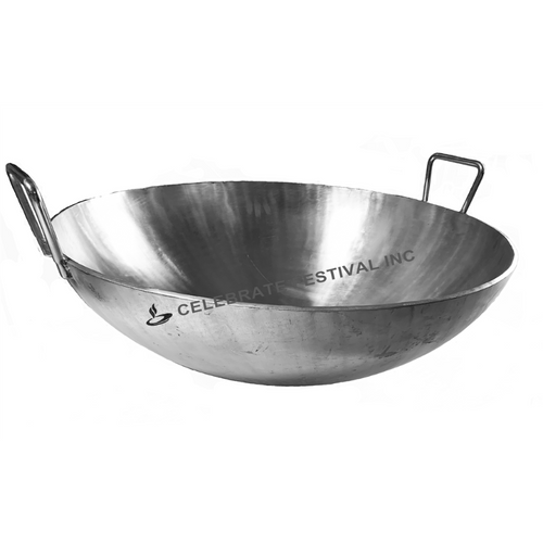 Stainless Steel Mawa Kadai / Mithai / Sweet/ Halwa Kadai - 5 mm thick, Perfect for Sweet Making, Available from 20 to 36" wide