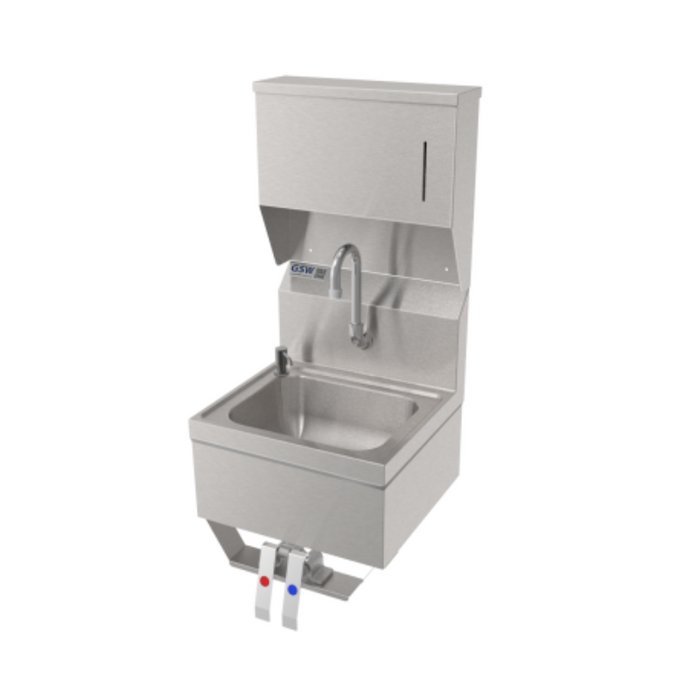GSW Knee Operated Hand Sink w/ Towel and Soap Dispenser