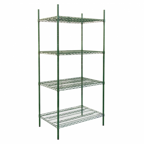 GSW 14"W Green Epoxy Coating Heavy Duty Commercial-Grade Wire Shelving