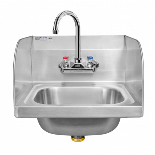 GSW HS-1615S-N Wall Mount Hand Sink with Protective Edge Welded Splash Guards