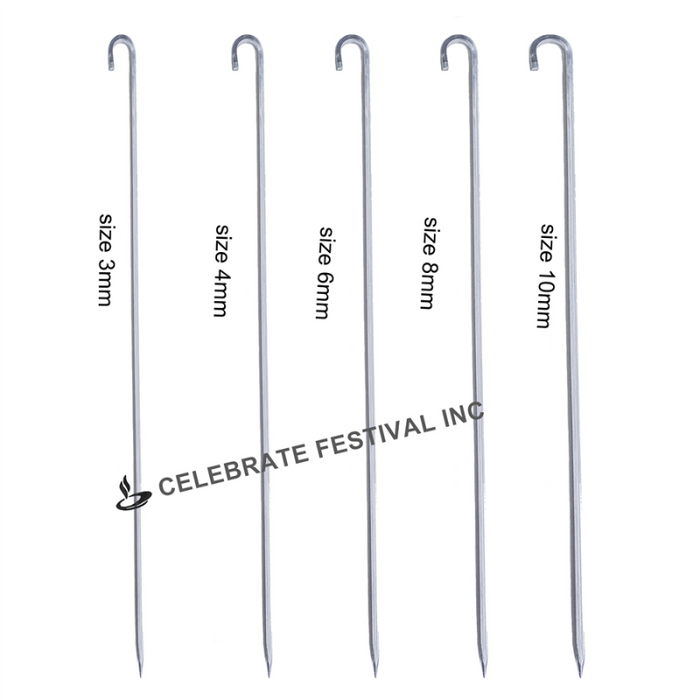 Stainless Steel BBQ SKEWERS - SQUARE, Options 3,4,6,8 & 10 MM thickness