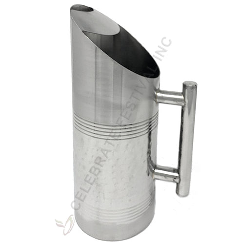 Stainless steel hammered finish beverage pitcher 1.3L