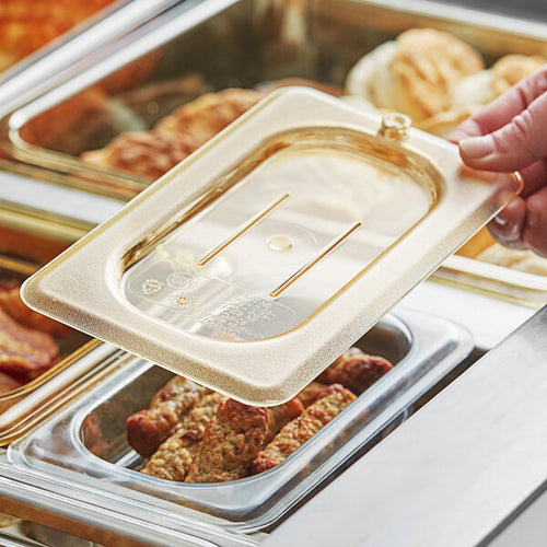 Cambro H Pan One Ninth Size Flat Food Pan Lid Amber ( Case of 6 )