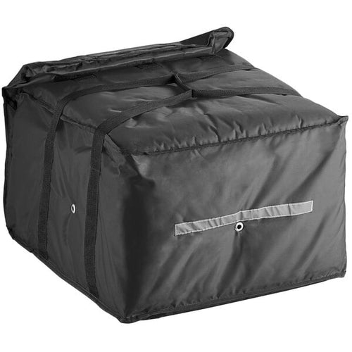 CaterGator Dash Insulated Pizza Delivery Bag Black Soft-Sided Heavy-Duty Nylon 22 1/2" x 22 1/2" x 14" - Holds Up To (6) 16", (5) 18", or (4) 20" Pizza Boxes