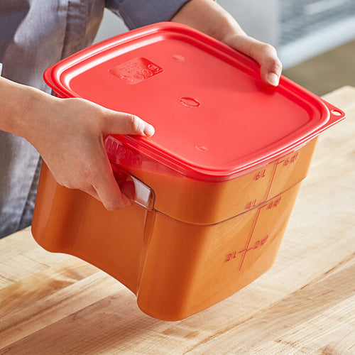 Cambro FreshPro 6 and 8 Quart Easy Seal Cover Translucent Red ( Case of 6 )