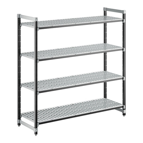 Cambro Camshelving Elements 4-Shelf Vented Starter Shelving Unit – Speckled Gray