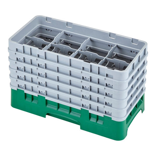 Cambro Camrack® 8-Compartment 10 1/8" Half Size Glass Rack with 5 Extenders