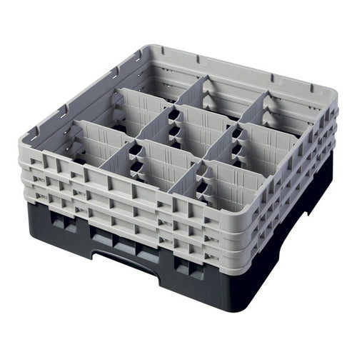 Cambro Camrack® 9-Compartment 6 7/8" Glass Rack with 3 Extenders