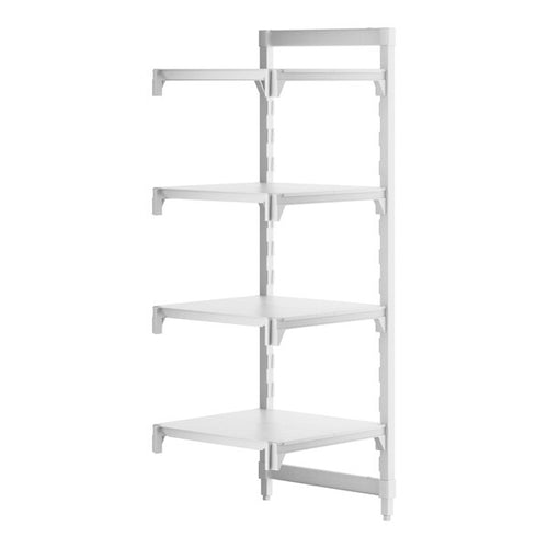 Cambro Camshelving Premium 4-Shelf Solid Add-On Shelving Unit – Speckled Gray
