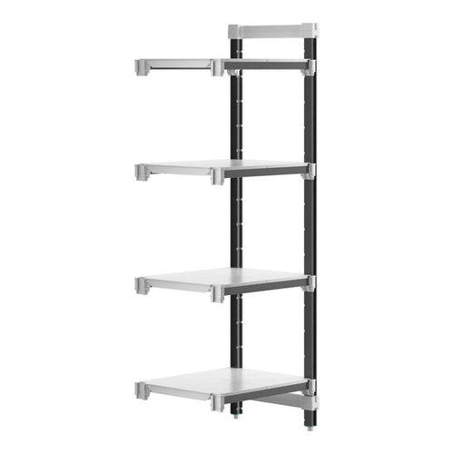 Cambro Camshelving Elements 4-Shelf Solid Add-On Shelving Unit – Speckled Gray