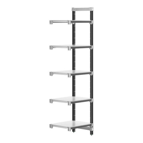 Cambro Camshelving Elements 5-Shelf Vented Add-On Shelving Unit – Speckled Gray