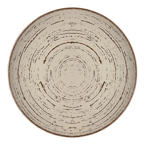Ariane Tornado 8 1/4" Sand Dollar Round Rimless Coupe Porcelain Plate ( Case Of 12 )