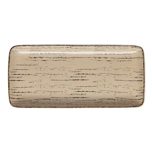 Ariane Tornado 14 1/6" x 6 1/2" Sand Dollar Rectangular Porcelain Plate ( Case Of 6 )