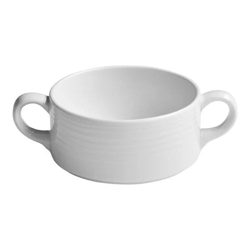 Ariane Eclipse 10 1/7 Oz Embossed Porcelain Soup Bowl with Handles ( Case Of 8 )