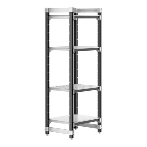 Cambro Camshelving Elements 4-Shelf Vented & Solid Starter Shelving Unit – Speckled Gray