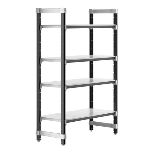 Cambro Camshelving Elements 4-Shelf Solid Starter Shelving Unit – Speckled Gray