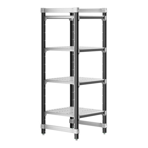 Cambro Camshelving Elements 4-Shelf Vented Starter Shelving Unit – Speckled Gray