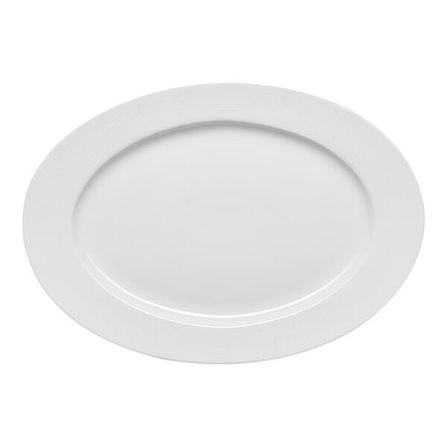Ariane Orba 15" x 10 3/7" Oval Embossed Wide Rim Porcelain Platter ( Case Of 6 )