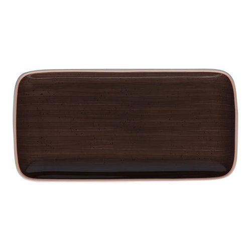 Ariane Twister Mokka Rectangular Coupe Porcelain Plate ( Case Of 6 )