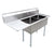 OMCAN 18x18x11 or 18″ x 21″ x 14″ or 24x24x14 r stainless steel Two Tub Sink with 3.5″ Center Drain and Two Drainboards