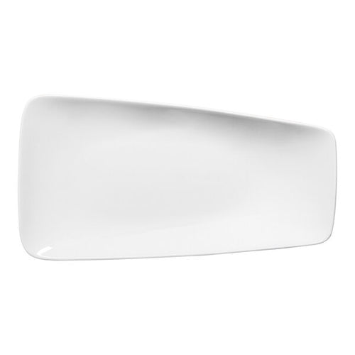 Ariane Vital Rectangle 9 7/16" x 5 1/8" Asymmetric Rectangular Porcelain Coupe Platter ( Case Of 12 )