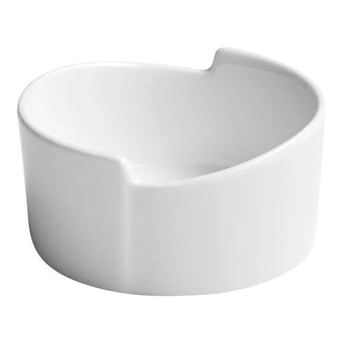 Ariane Miniature 3 1/7" Round Porcelain Coupe Bowl with Asymmetric Notched Rim ( Case Of 18 )