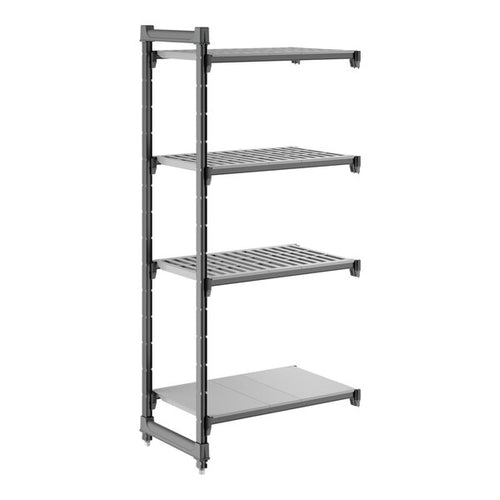 Cambro Camshelving Basics Plus Add-On 4VS Shelving Unit – Brushed Graphite