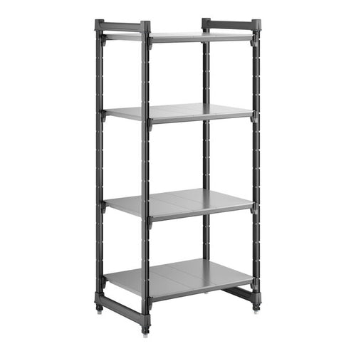 Cambro Camshelving Basics Plus Starter 4S Shelving Unit – Brushed Graphite