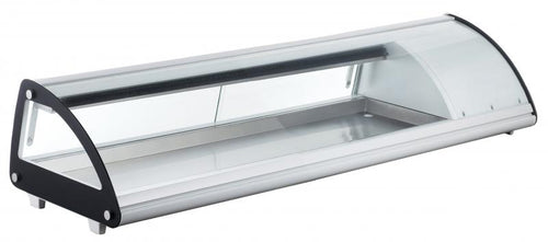Omcan RS-CN-0083-SC 58″ Refrigerated Sushi Showcase with Curved Glass and 2cu.ft. / 62L Capacity – 110V, 180W