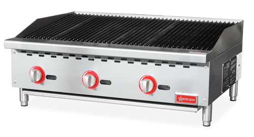 Omcan CE-CN-CB36-M 36″ Radiant Gas Charbroiler, 3 burners, 105000 BTU