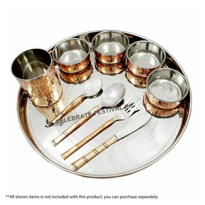 Copper Steel Spoon-Bamboo Design (Price Per Dz)