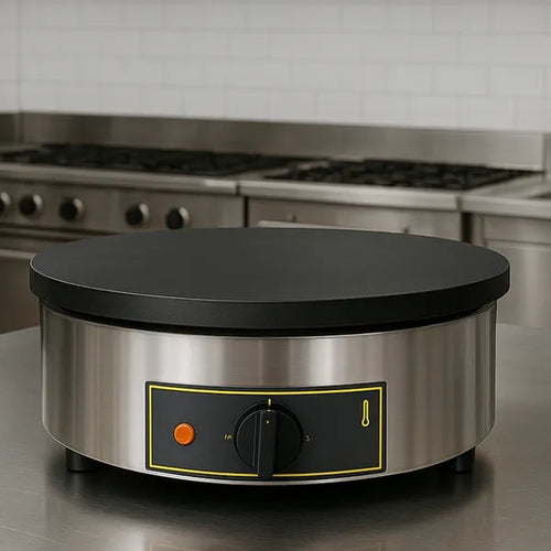 Equipex Roller Grill 350FE/400FE Commercial Electric Single Crepe Maker with Enameled Cast Iron Plates – 120v or 208/240v