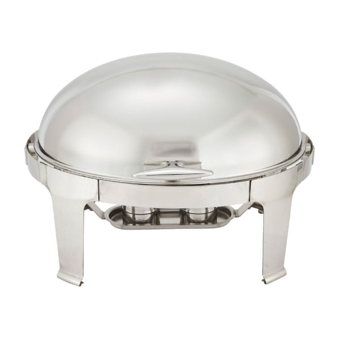 Madison  Round Chafer, Roll-Top, Stainless Steel by Winco