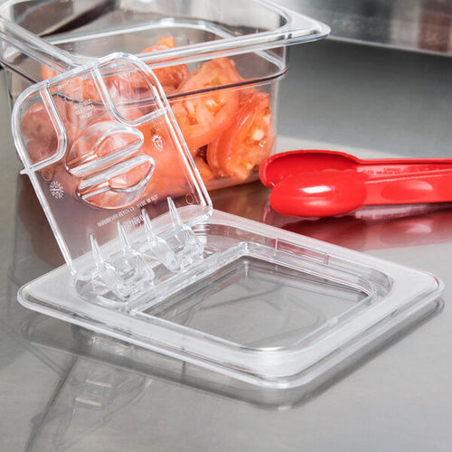 Cambro Camwear One Sixth Size FlipLid Food Pan Lid Clear ( Case of 6 )